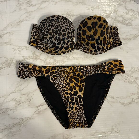 Victoria’s Secret Y2K strapless double cup push up bikini swimsuit 34A small - Picture 2 of 13